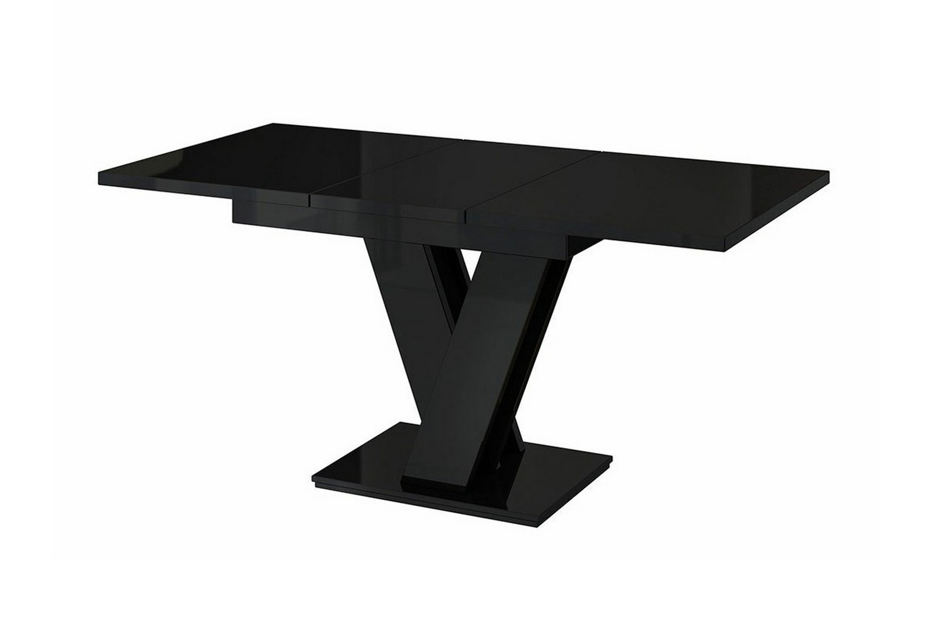 Ruokapöytä Denogal 80 cm - Musta korkeakiilto