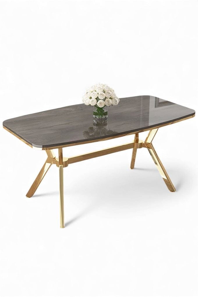 Ruokapöytä Hanah Home Esla (160 x 75 x 90 cm) Antrasiitti kulta -