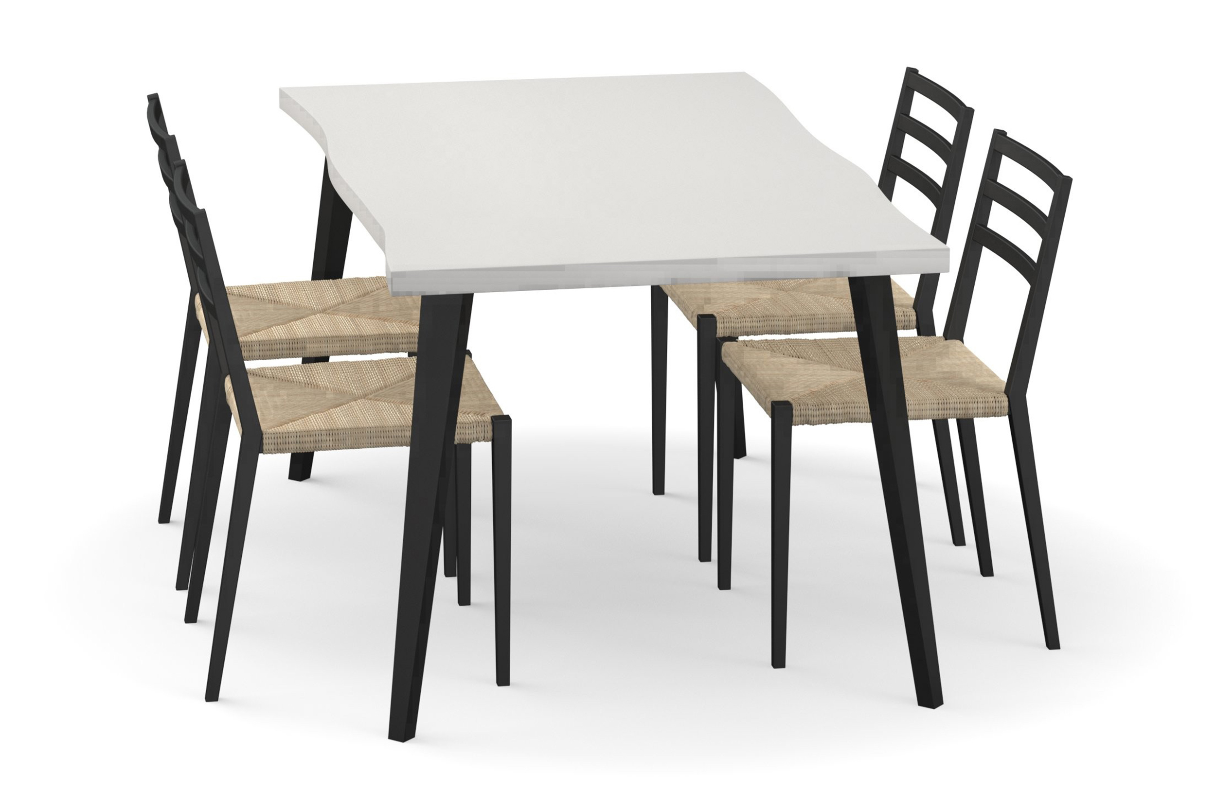 Ruokapöytä Luxiva 180 cm 4 Nurgut ruokatuolia - Musta/Tummanruskea