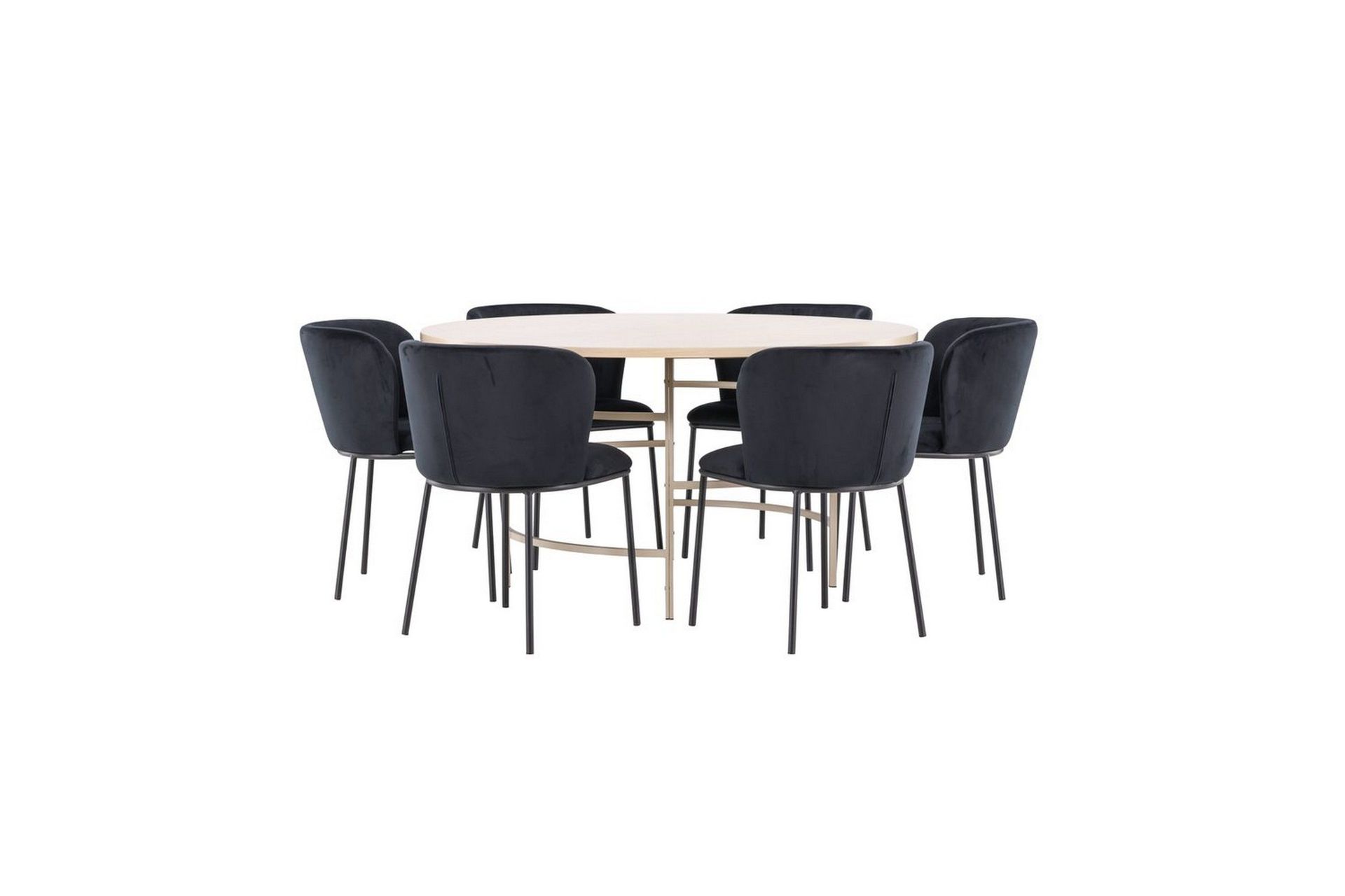 Ruokaryhmä Copenhagen Pyöreä 140 cm Valkoinen/Beige 6 Edina Tuolia -