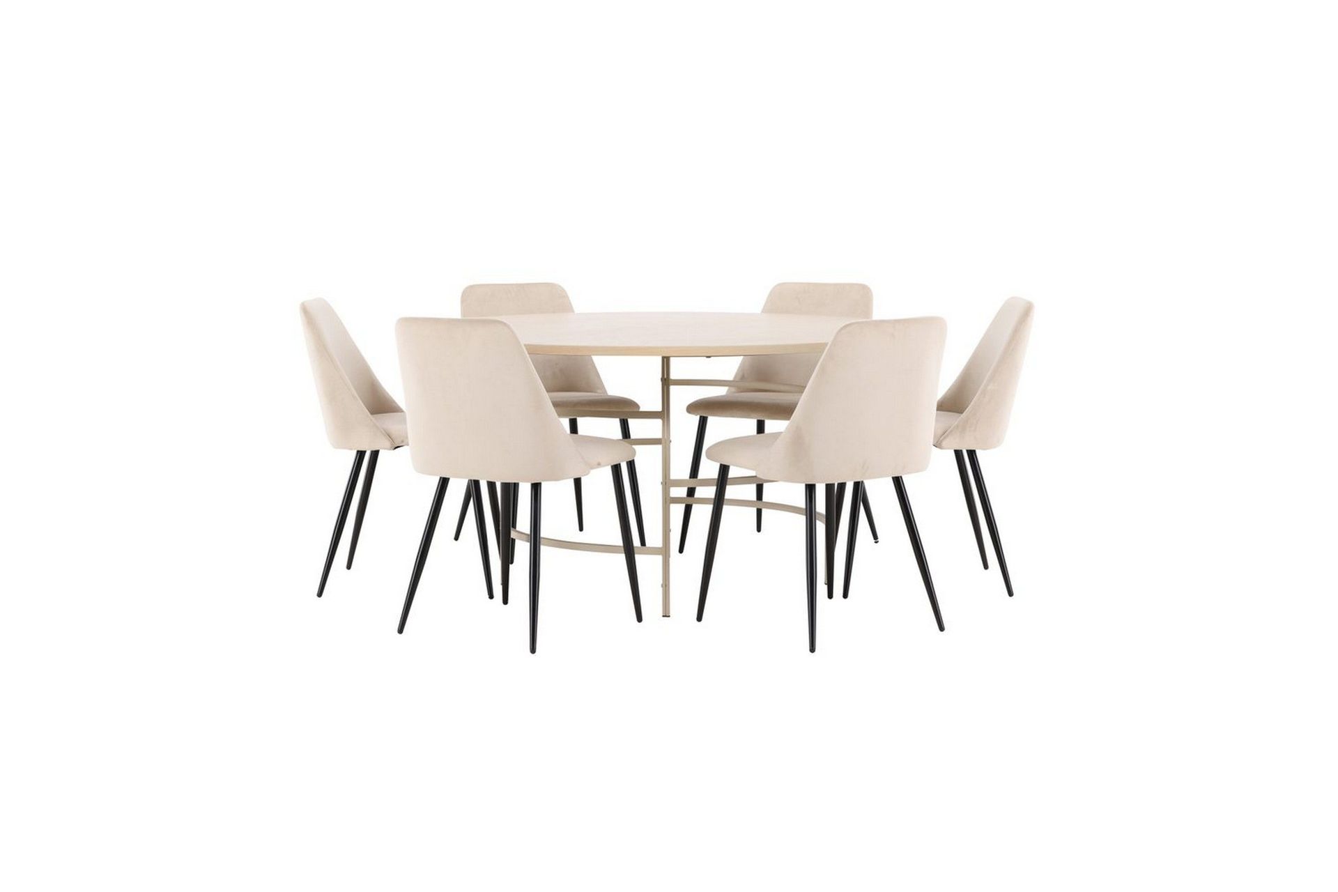 Ruokaryhmä Copenhagen Pyöreä 140 cm 6 Night Tuolia Valkoinen / Beige - Valkoinen / Beige