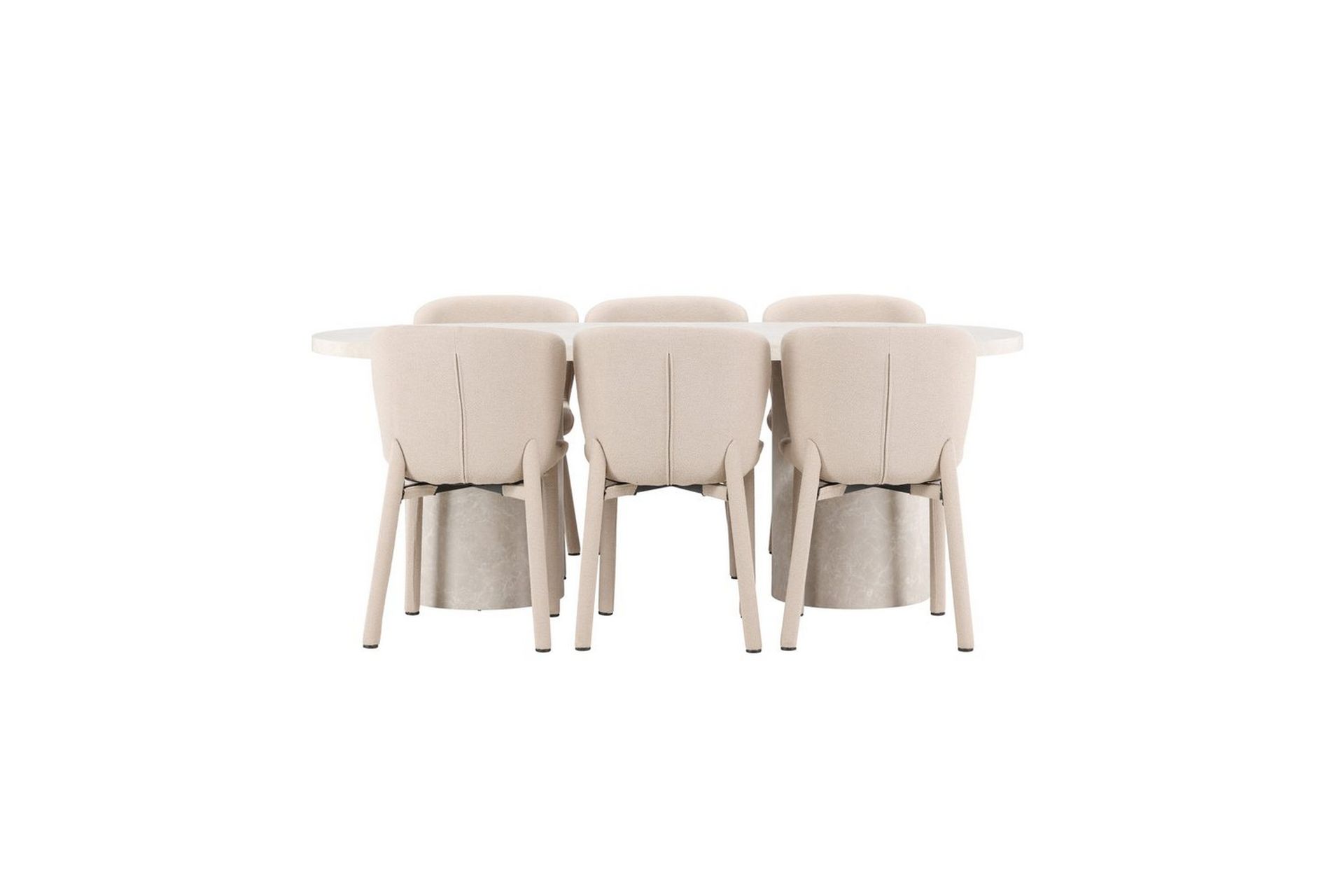 Ruokaryhmä Narvik 100x200 cm Beige 6 Astoria-tuolilla Beige - Beige