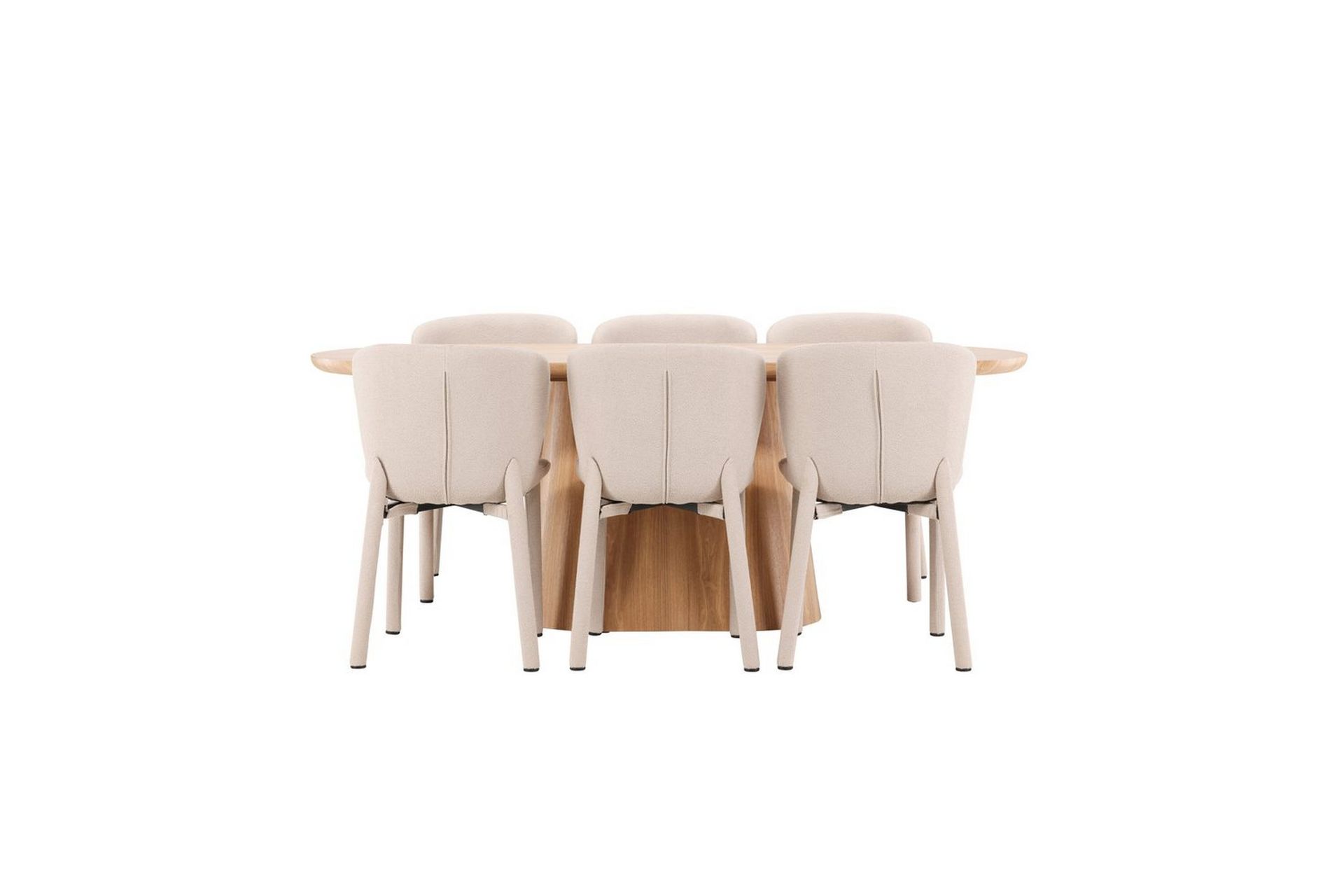 Ruokaryhmä Stjärnö 200x90 cm Luonnonvärinen 6 Astoria-tuolilla Beige - Beige