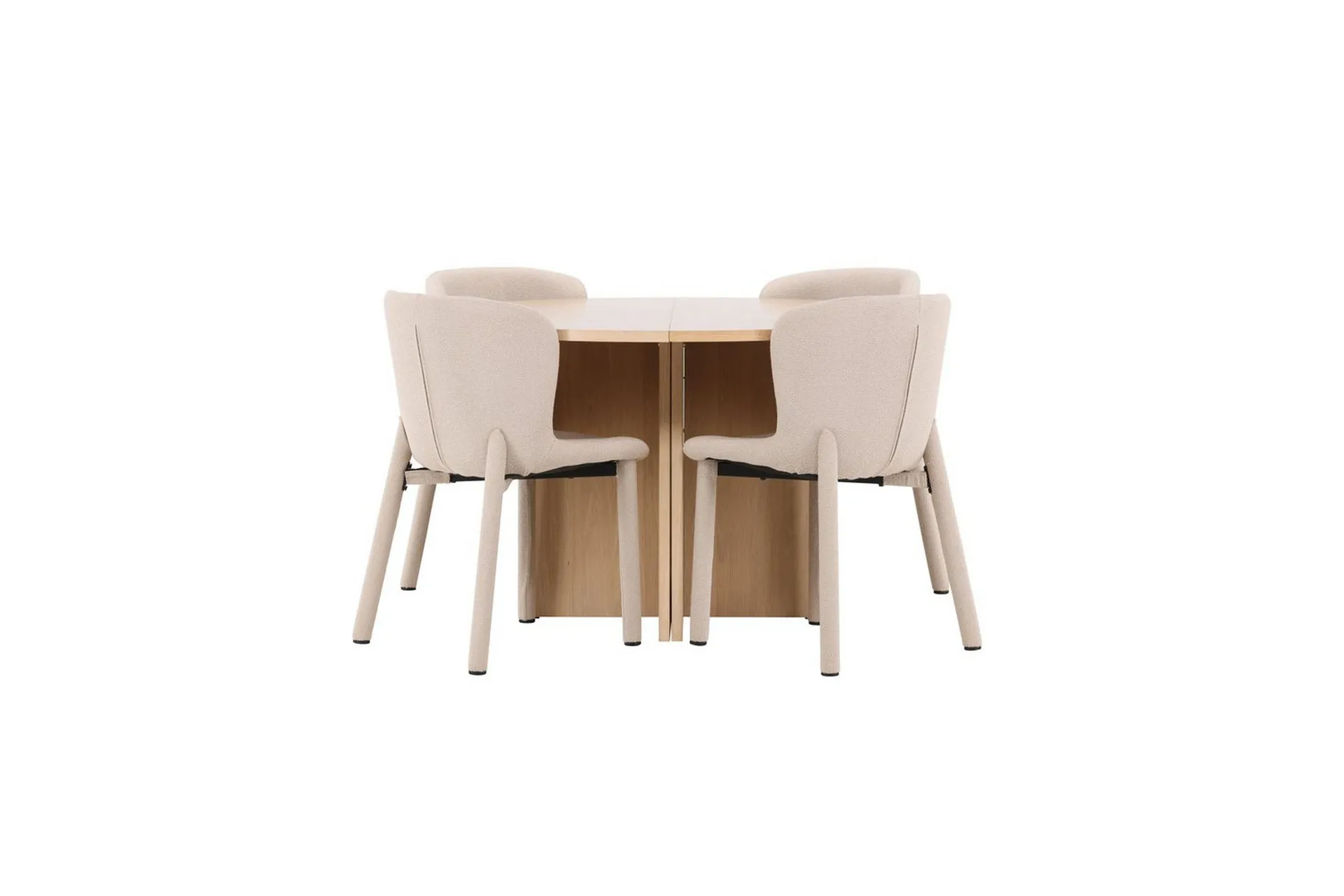 Ruokaryhmä Strada Pyöreä 120/170 cm Valkoinen Astoria-tuoleilla 4 kpl, Beige - 4 kpl, Beige