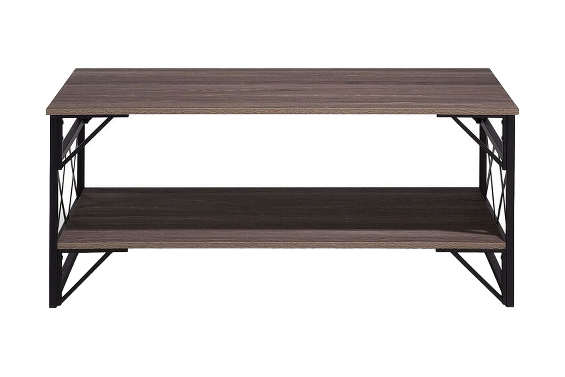 Sohvapöytä Handing 120 cm Säilytyksellä Hylly - Ruskeanharmaa