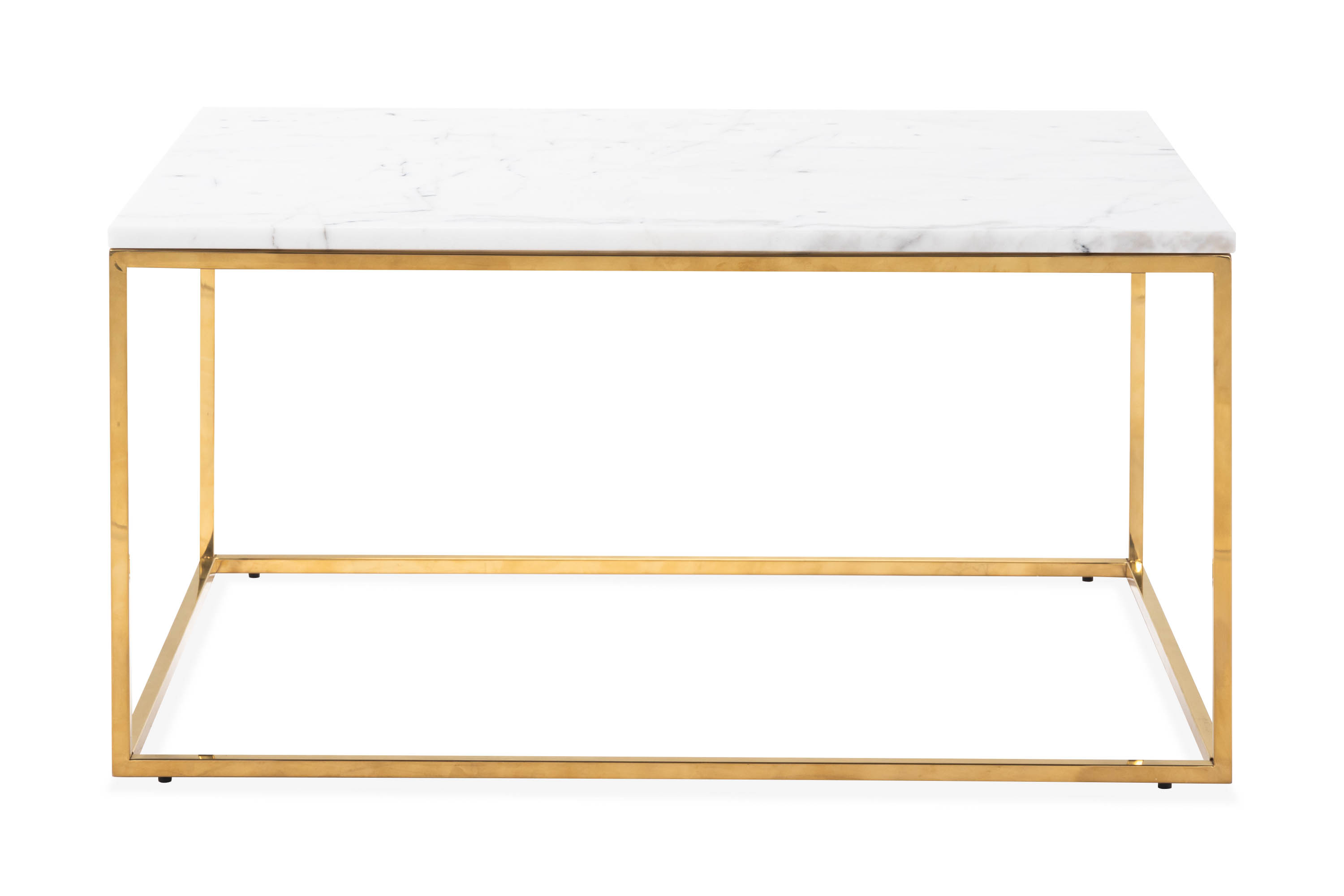 Sohvapöytä Titania 90 cm Marmori - Valkoinen/Messinki