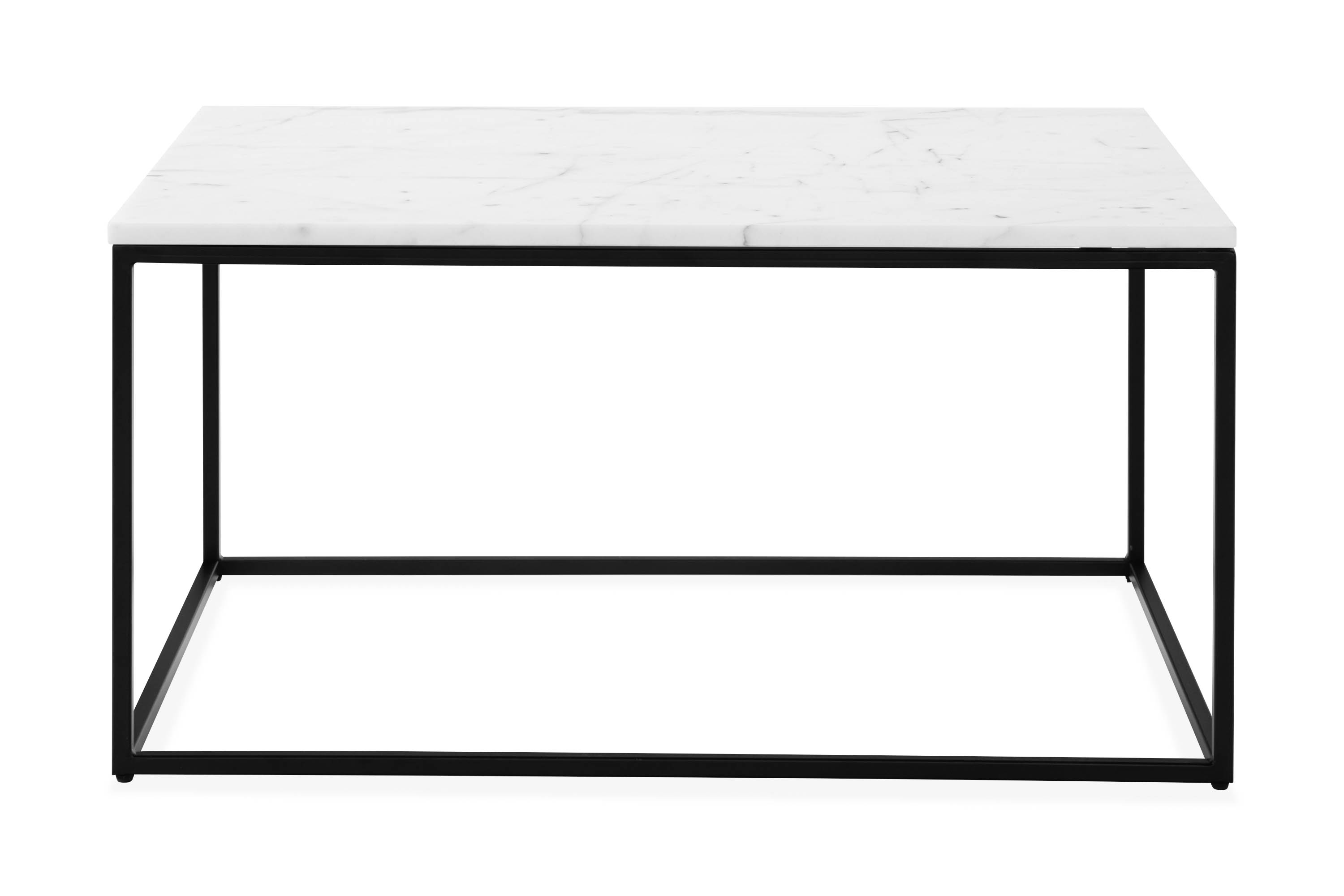 Sohvapöytä Titania 90 cm Marmori - Valkoinen/Mustat jalat
