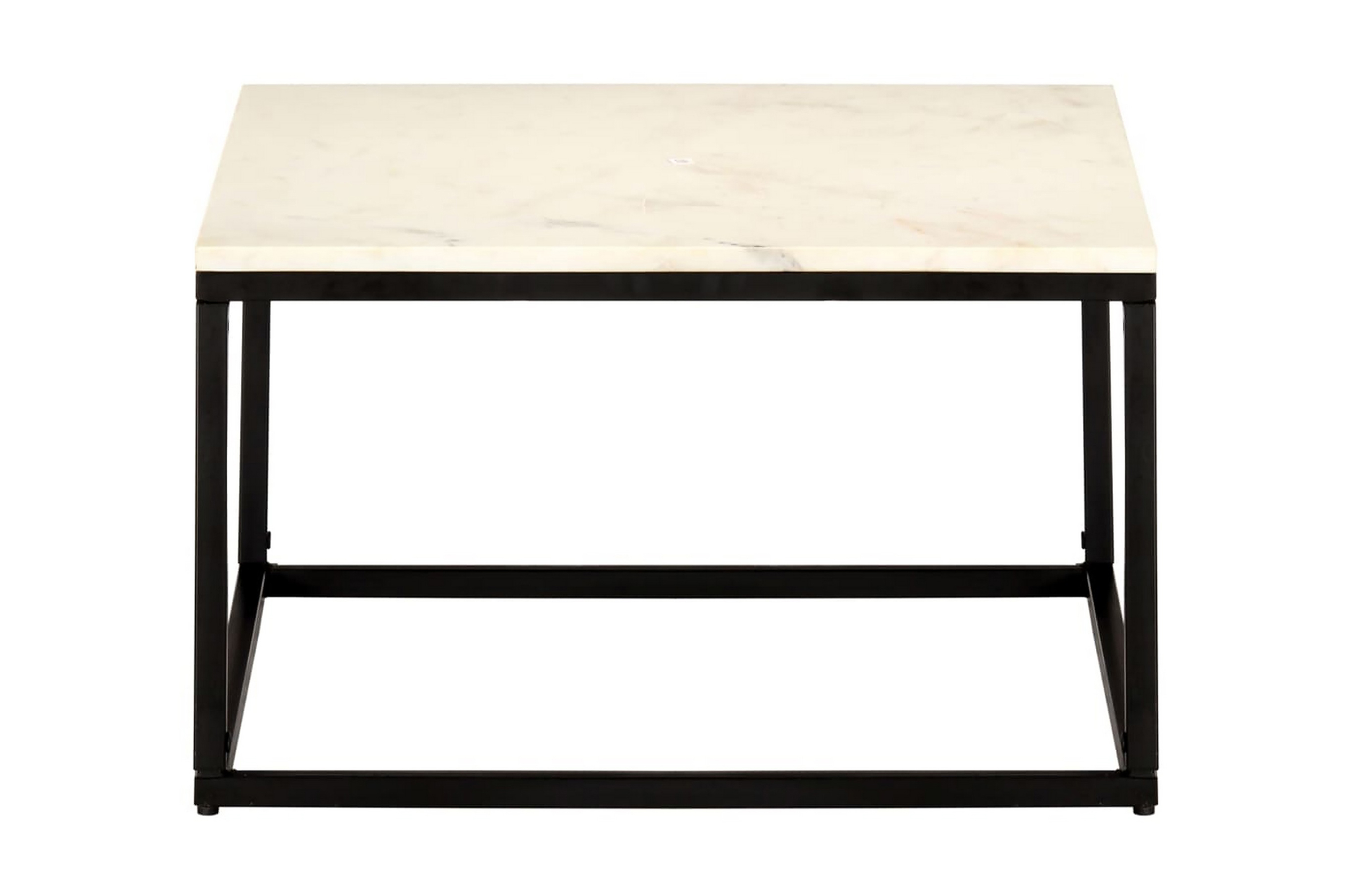 Sohvapöytä valkoinen 60x60x35 cm aito kivi marmorikuviolla -