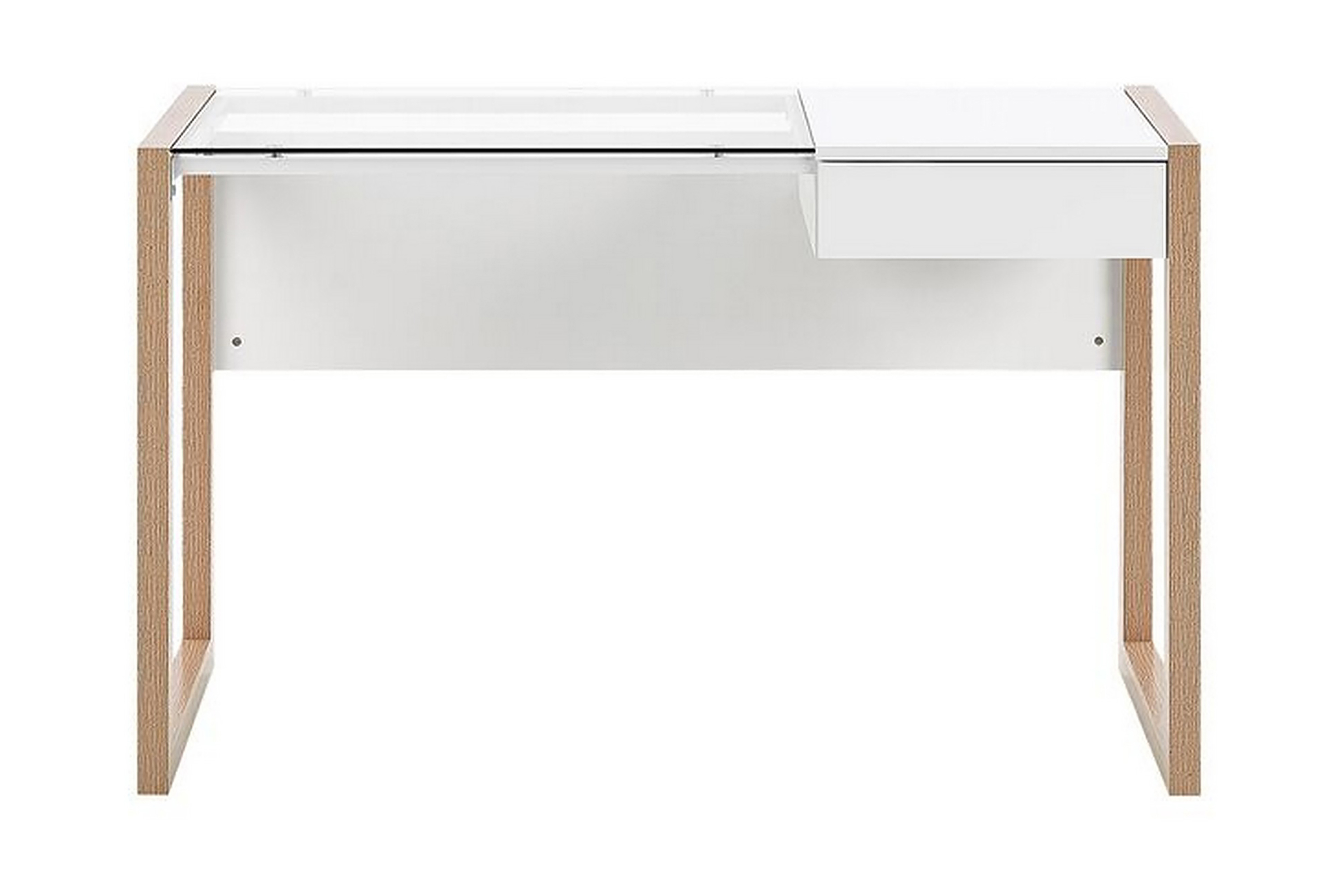 Kirjoituspöytä Skiatook 120 cm Säilytyksellä Laatikko - Valkoinen/Vaalea puu