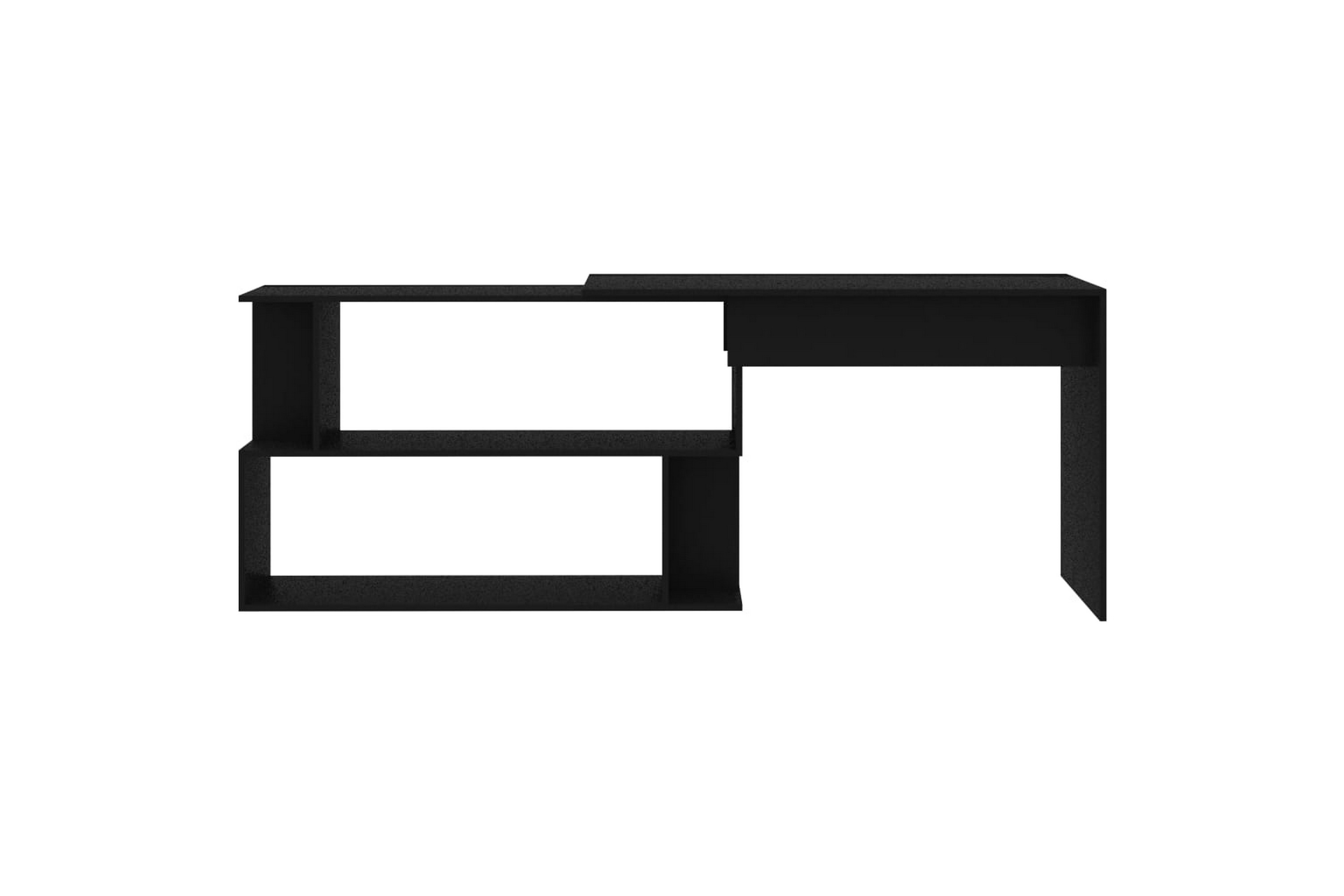 Kulmapöytä musta 200x50x76 cm lastulevy - Musta
