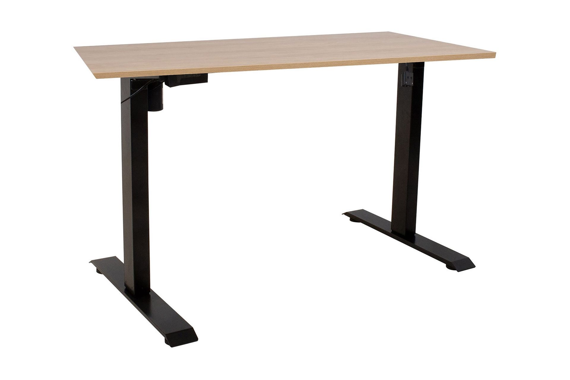 Työpöytä Ergo 140x70 cm Sähkösäädettävä Hikkoripuu/Musta -