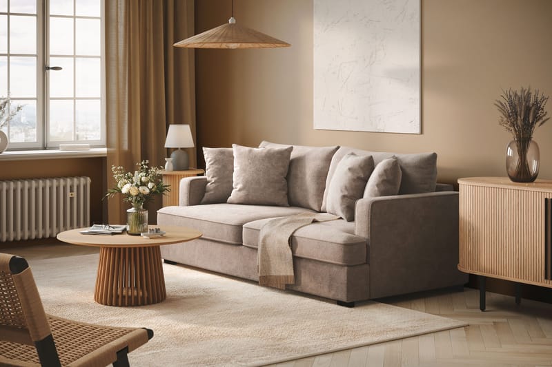 Rossita 3-istuttava Syvä Sohva Chenillestä - Harmaa / Ruskea - Huonekalut - Sohva - 3:n istuttava sohva