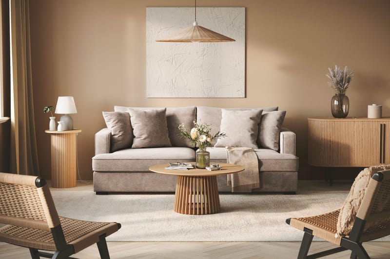 Rossita 3-istuttava Syvä Sohva Chenillestä - Harmaa / Ruskea - Huonekalut - Sohva - 3:n istuttava sohva