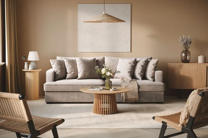 Rossita 4-istuttava Syvä Sohva Chenillestä - Harmaa / Ruskea - Huonekalut - Sohva - 4:n istuttava sohva