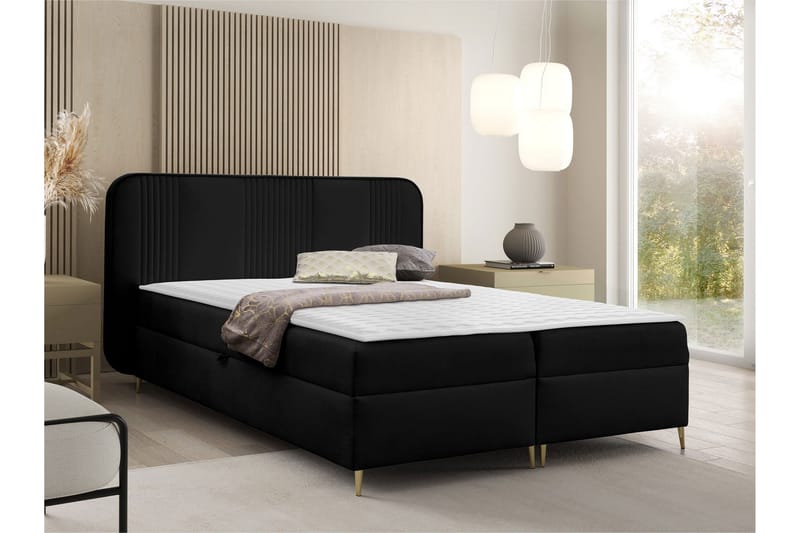 Alani Sänkypaketti Jenkkisänky 140x200 cm - Musta - Huonekalut - Sänky - Sängyt säilytystilalla