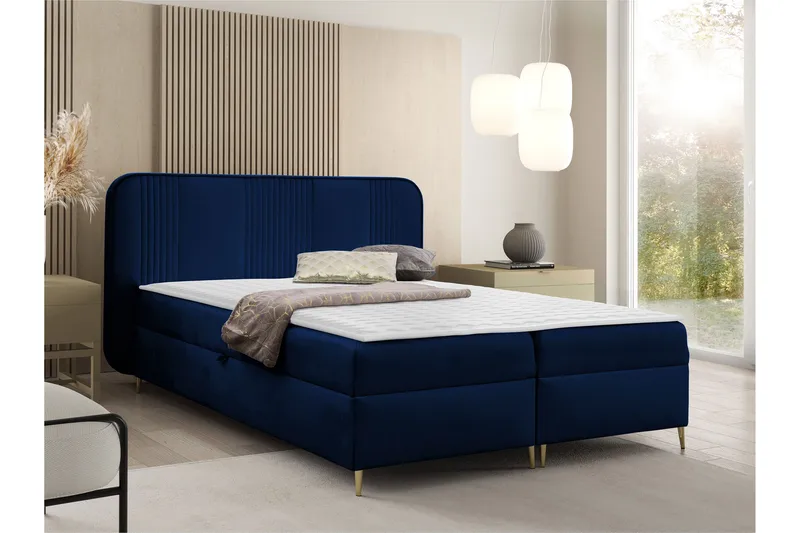 Alani Sänkypaketti Jenkkisänky 140x200 cm - Sininen - Huonekalut - Sänky - Sängyt säilytystilalla