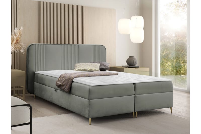 Alani Sänkypaketti Jenkkisänky 180x200 cm - Harmaa - Huonekalut - Sänky - Sängyt säilytystilalla