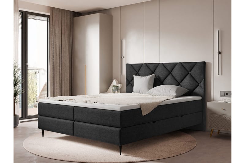 Alasia Sänkypaketti Jenkkisänky 160x200 cm - Musta - Huonekalut - Sänky - Jenkkisängyt