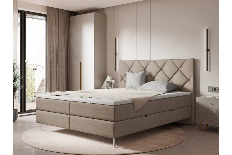 Alasia Sänkypaketti Jenkkisänky 160x200 cm - Ruskea - Huonekalut - Sänky - Sängyt säilytystilalla