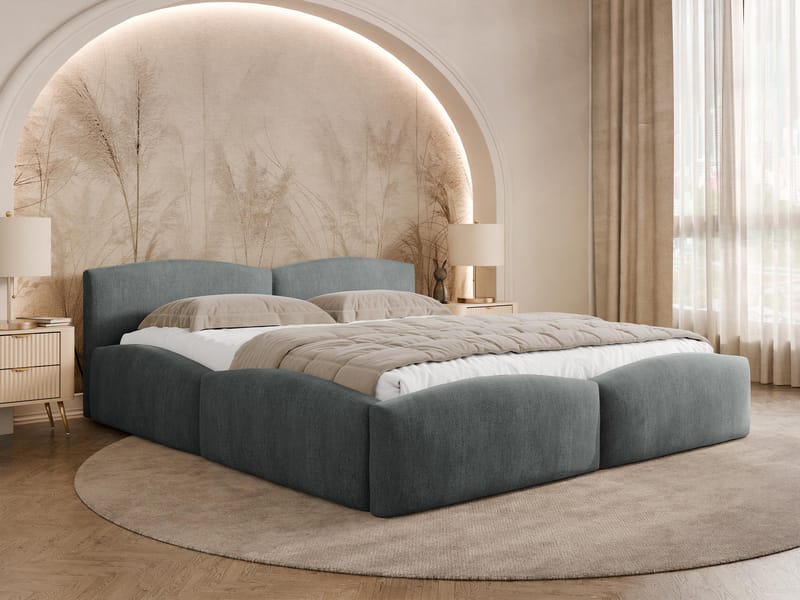 Aldrosen sängynrunko säilytystilalla 160x200 cm - harmaa - Huonekalut - Sänky - Sänkykehikot & sängynrungot