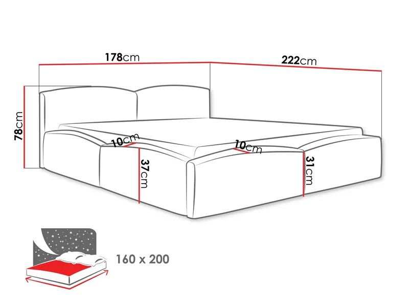 Aldrosen sängynrunko säilytystilalla 160x200 cm - ruskea - Huonekalut - Sänky - Sänkykehikot & sängynrungot