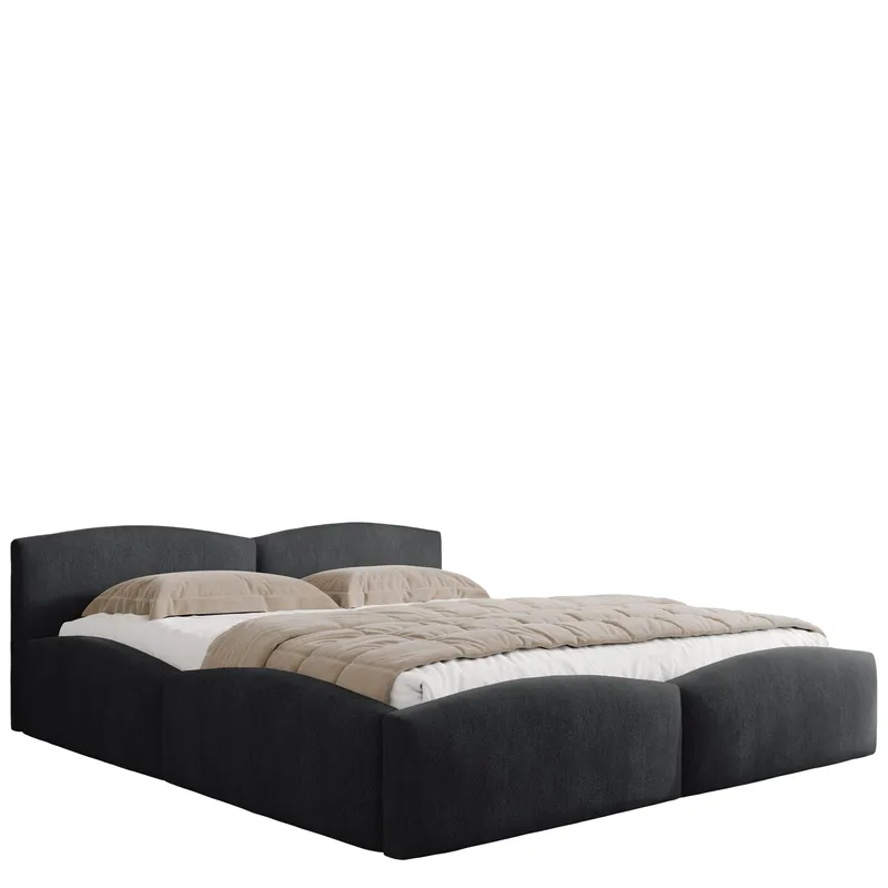 Aldrosen sängynrunko säilytystilalla 180x200 cm, musta