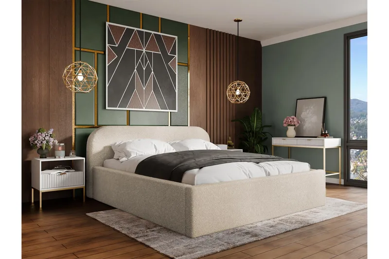 Alfiya Sängynrunko 140x200 cm - Beige - Huonekalut - Sänky - Sänkykehikot & sängynrungot