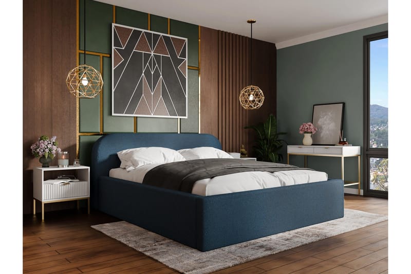 Alfiya Sängynrunko 160x200 cm - Sininen - Huonekalut - Sänky - Sänkykehikot & sängynrungot