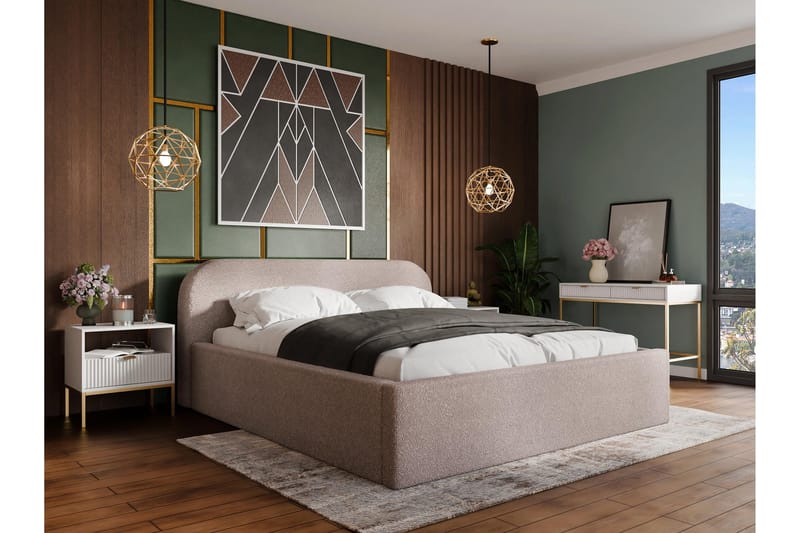 Alfiya Sängynrunko 160x200 cm - Vaaleanpunainen - Huonekalut - Sänky - Sänkykehikot & sängynrungot