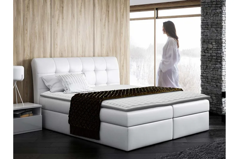 Alvik Sängpaketti Kontinentalsänky 140x200 cm - Valkoinen - Huonekalut - Sänky - Sängyt säilytystilalla