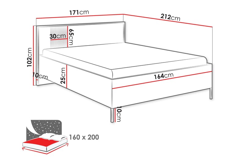 Amelus Sängynrunko 160x200 cm - Ruskea - Huonekalut - Sänky - Sänkykehikot & sängynrungot