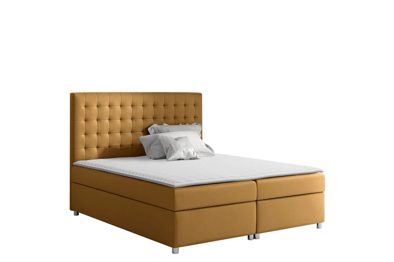Asti sängpaketti kontinentalsänky 140x200 cm, Keltainen