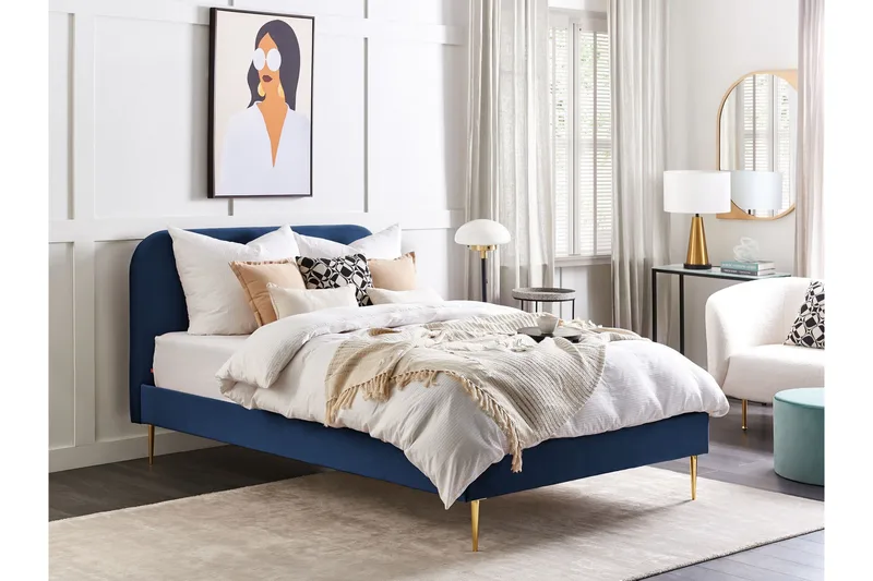Baako Sänkykehys 140x200 cm - Sininen/Kulta - Huonekalut - Sänky - Sänkykehikot & sängynrungot