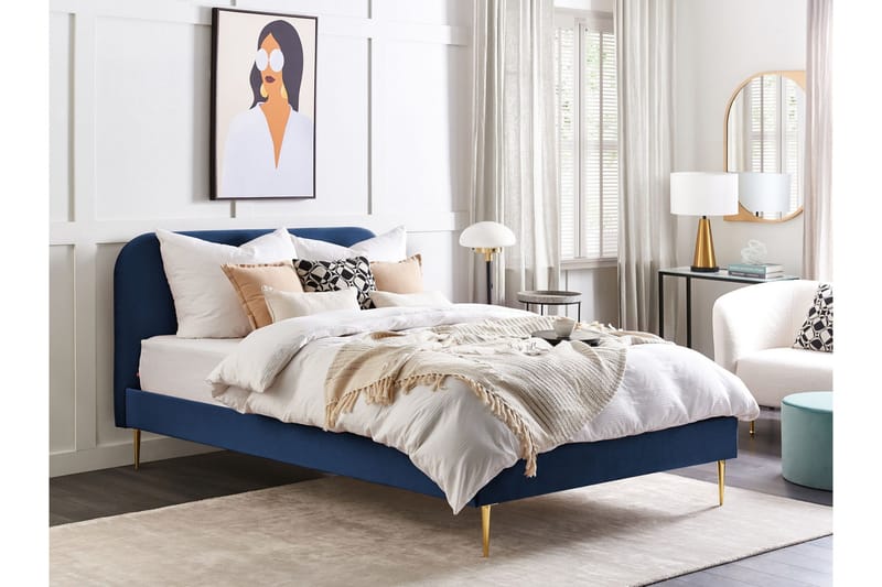 Baako Sänkykehys 160x200 cm - Sininen/Kulta - Huonekalut - Sänky - Sänkykehikot & sängynrungot