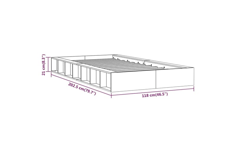beBasic Sängynrunko 100x200 cm täysi puu - Ruskea - Huonekalut - Sänky - Sänkykehikot & sängynrungot