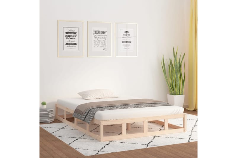 beBasic Sängynrunko 200x200 cm täysi puu - Ruskea - Huonekalut - Sänky - Sänkykehikot & sängynrungot
