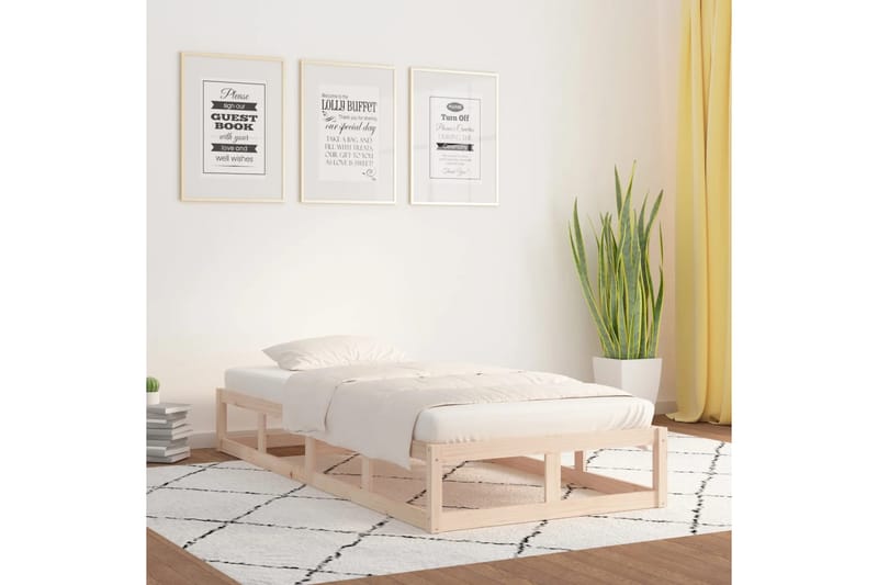 beBasic Sängynrunko 75x190 cm 2FT6 Small Single täysi puu - Ruskea - Huonekalut - Sänky - Sänkykehikot & sängynrungot