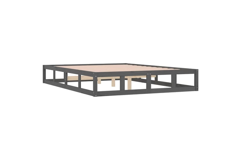 beBasic Sängynrunko harmaa 150x200 cm 5FT King Size täysi puu - Harmaa - Huonekalut - Sänky - Sänkykehikot & sängynrungot
