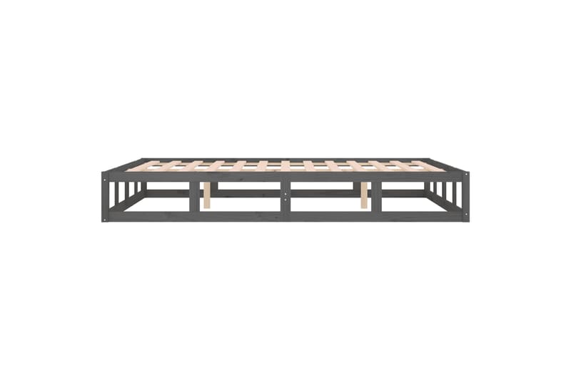 beBasic Sängynrunko harmaa 150x200 cm 5FT King Size täysi puu - Harmaa - Huonekalut - Sänky - Sänkykehikot & sängynrungot