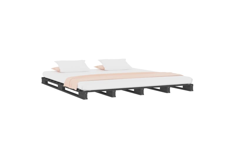 beBasic Sängynrunko harmaa 200x200 cm täysi mänty - Harmaa - Huonekalut - Sänky - Sänkykehikot & sängynrungot