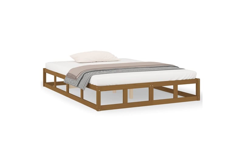 beBasic Sängynrunko hunajanruskea 150x200 cm 5FT King Size täysi puu - Ruskea - Huonekalut - Sänky - Sänkykehikot & sängynrungot