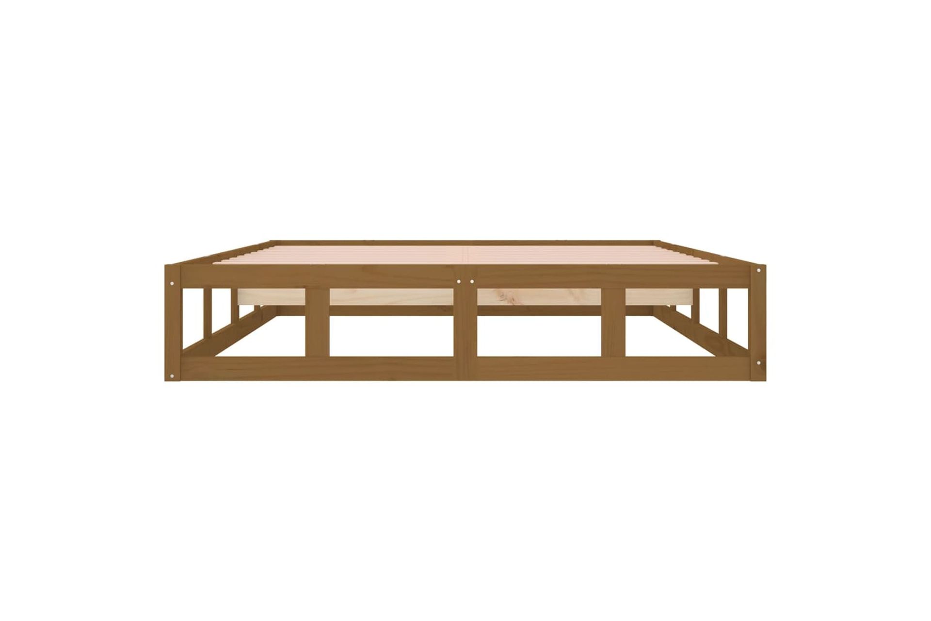 beBasic Sängynrunko hunajanruskea 200x200 cm täysi mänty - Ruskea - Huonekalut - Sänky - Sänkykehikot & sängynrungot