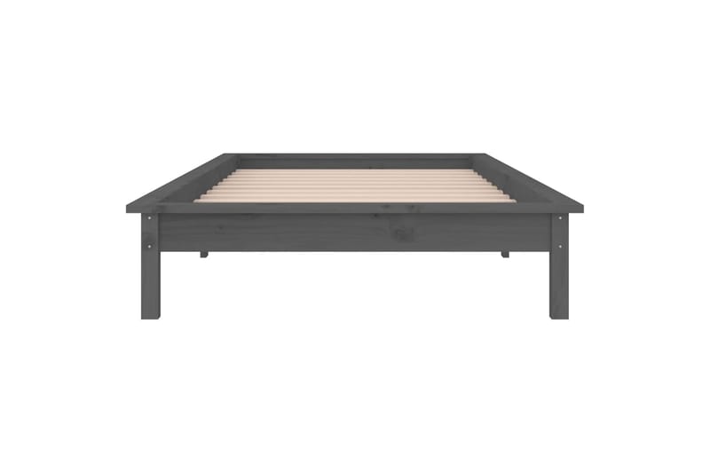 beBasic Sängynrunko LED harmaa 75x190 cm 2FT6 Small Single täysi puu - Harmaa - Huonekalut - Sänky - Sänkykehikot & sängynrungot