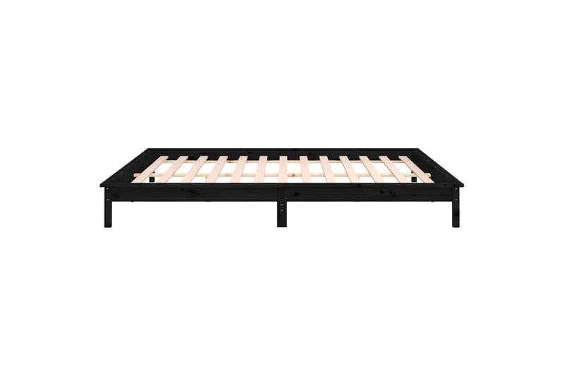 beBasic Sängynrunko LED musta 120x190 cm 4FT Small Double täysi puu - Musta - Huonekalut - Sänky - Sänkykehikot & sängynrungot