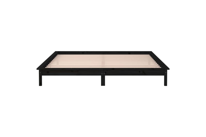 beBasic Sängynrunko LED musta 120x190 cm 4FT Small Double täysi puu - Musta - Huonekalut - Sänky - Sänkykehikot & sängynrungot
