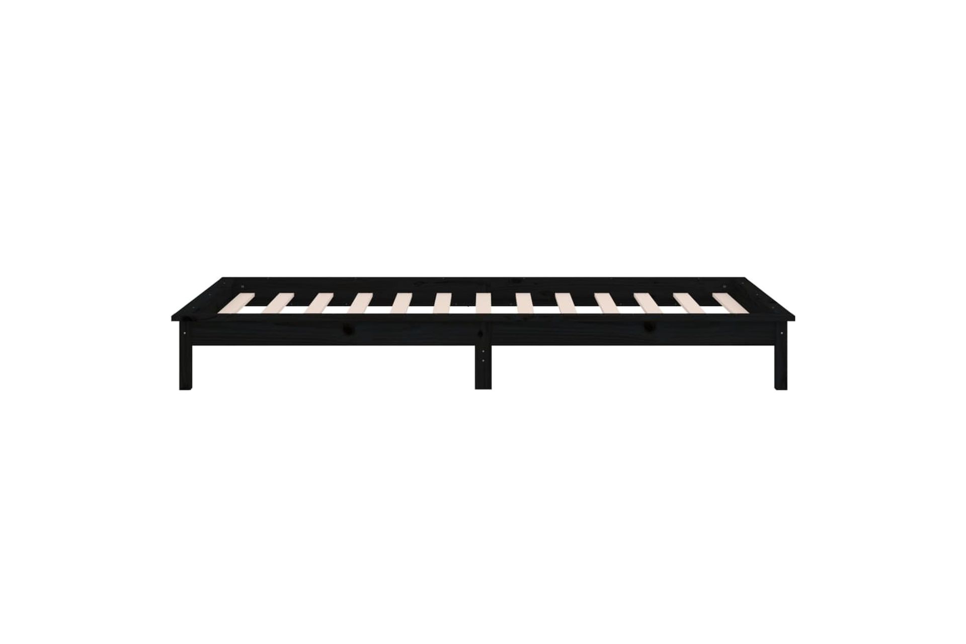 beBasic Sängynrunko LED musta 75x190 cm 2FT6 Small Single täysi puu - Musta - Huonekalut - Sänky - Sänkykehikot & sängynrungot
