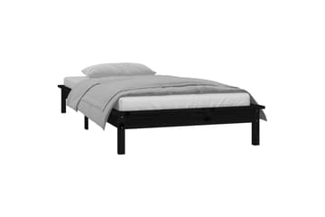 beBasic Sängynrunko LED musta 75x190 cm 2FT6 Small Single täysi puu - Musta - Huonekalut - Sänky - Sänkykehikot & sängynrungot