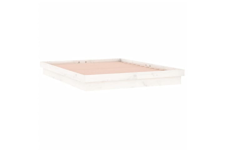 beBasic Sängynrunko LED valkoinen 120x190 cm 4FT Small Double täysi puu - Valkoinen - Sänkykehikot & sängynrungot