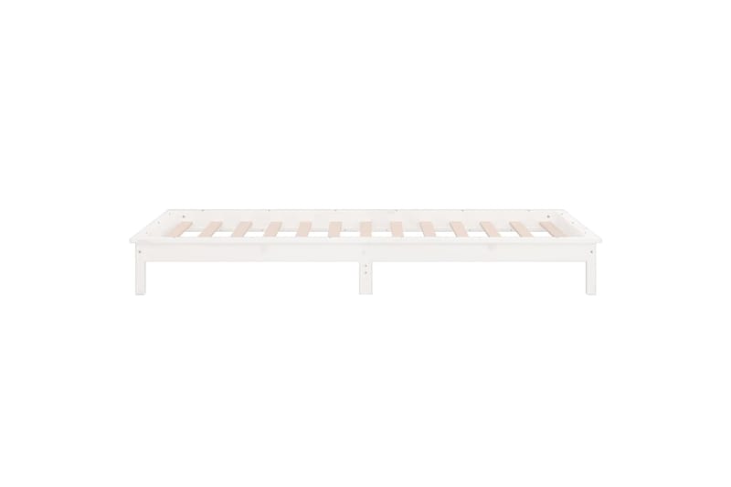 beBasic Sängynrunko LED valkoinen 75x190 cm 2FT6 Small Single täysi puu - Valkoinen - Huonekalut - Sänky - Sänkykehikot & sängynrungot
