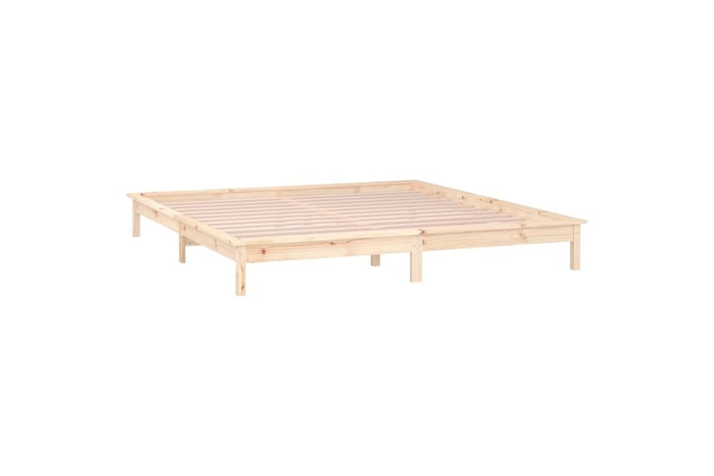 beBasic Sängynrunko LED-valoilla 120x190 cm 4FT Small Double täysi puu - Ruskea - Huonekalut - Sänky - Sänkykehikot & sängynrungot